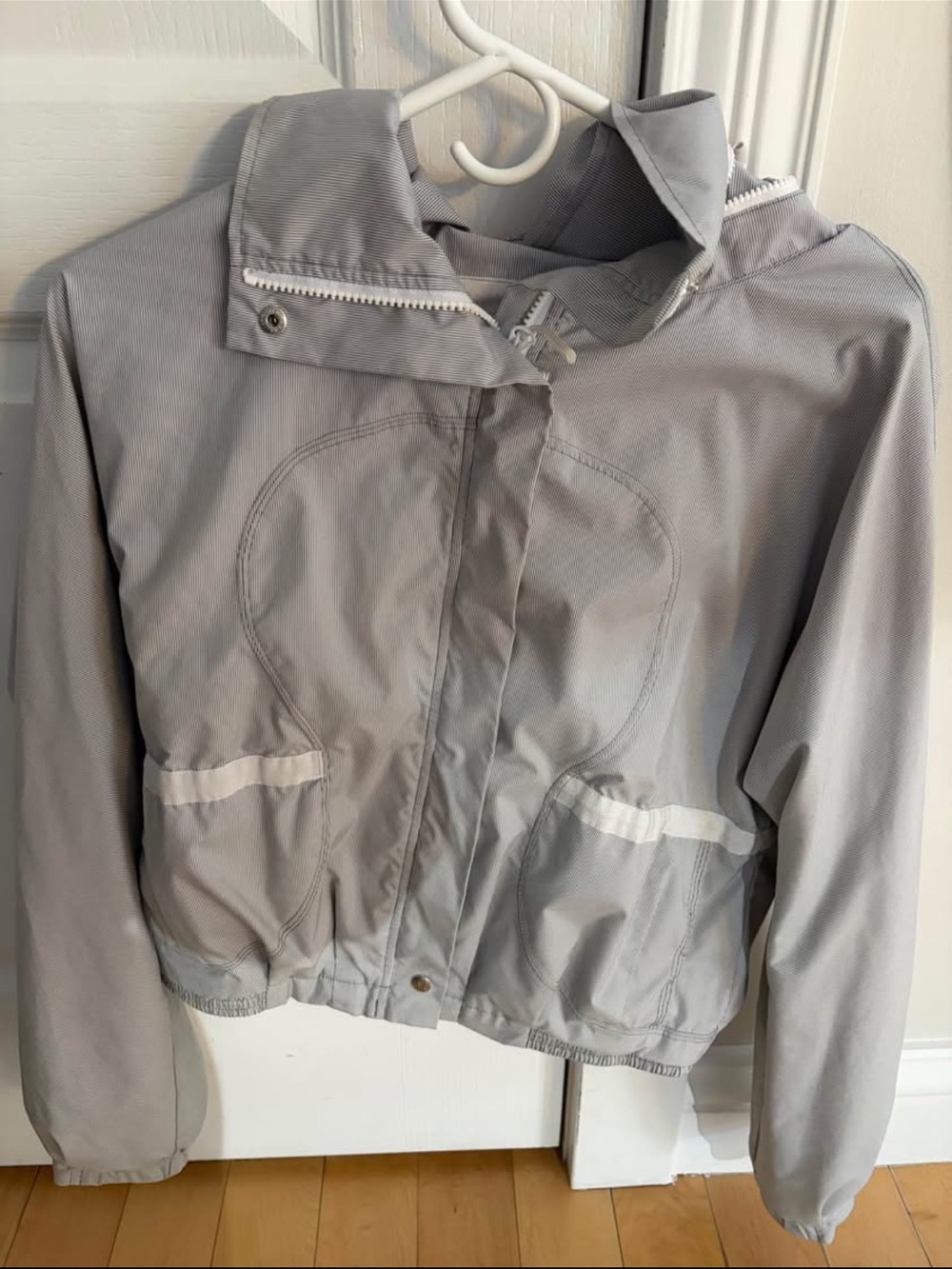 lululemon athletica Light Gray Hooded Utility Jacket